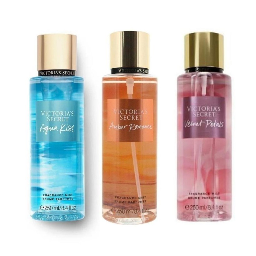 Victoria's Secret Aqua Kiss-Amber Romance-Velvet Petals Vücut Spreyi Üçlü Set Victoria's Secret Aqua Kiss-Amber Romance-Velvet Petals Vücut Spreyi Üçlü Set